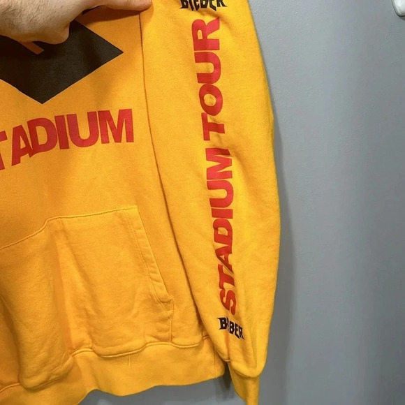 2017 Justin Bieber Official Merch Concert/Tour Stadium Tour Yellow Hoodie XS - Picture 8 of 16